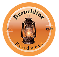 Branchline Product's logo. An orange circle encloing the words, "Branchline Products Est. 1987